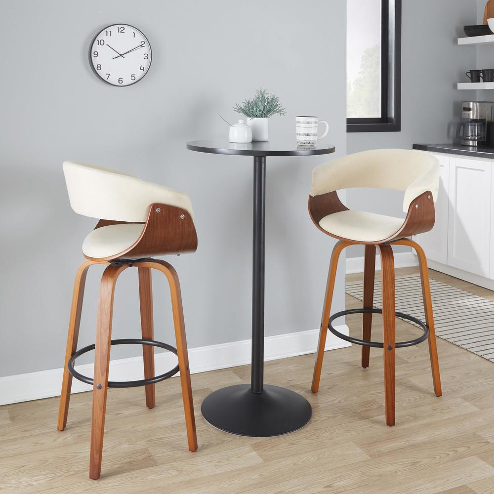 Beige Vintage Mod 30" Fixed-Height Barstool - Set of 2