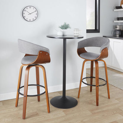 Grey Vintage Mod 30" Fixed-Height Barstool - Set of 2
