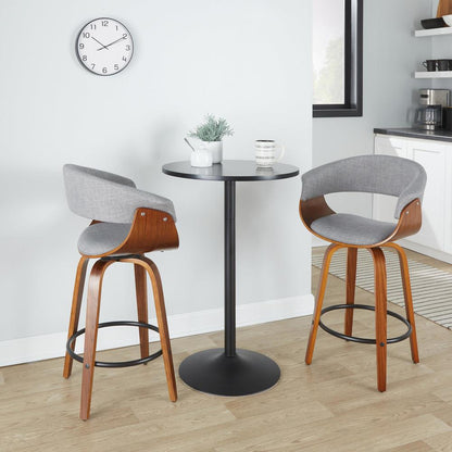 Grey Vintage Mod 26" Fixed-Height Counter Stool - Set of 2