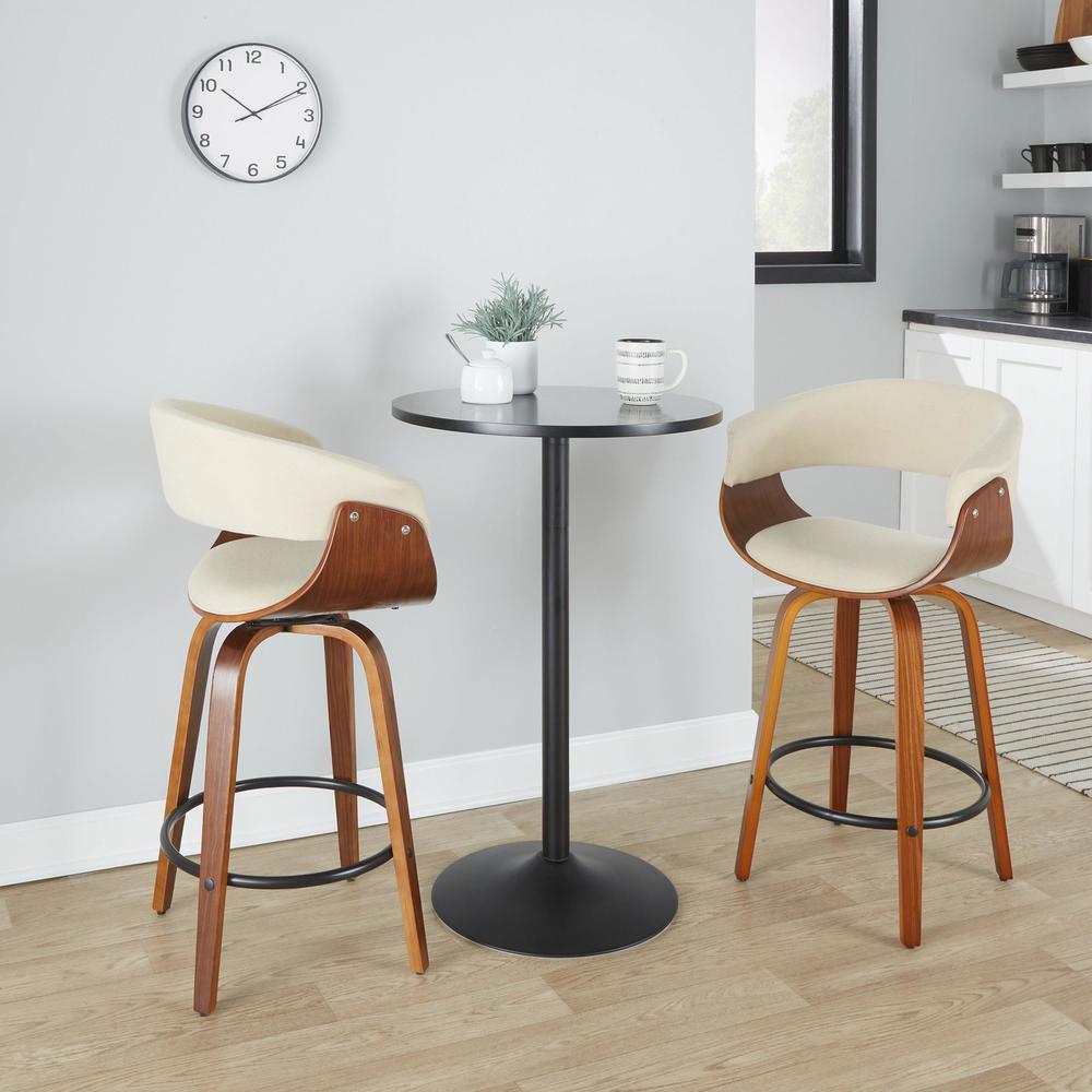 Beige Vintage Mod 26" Fixed-Height Counter Stool - Set of 2