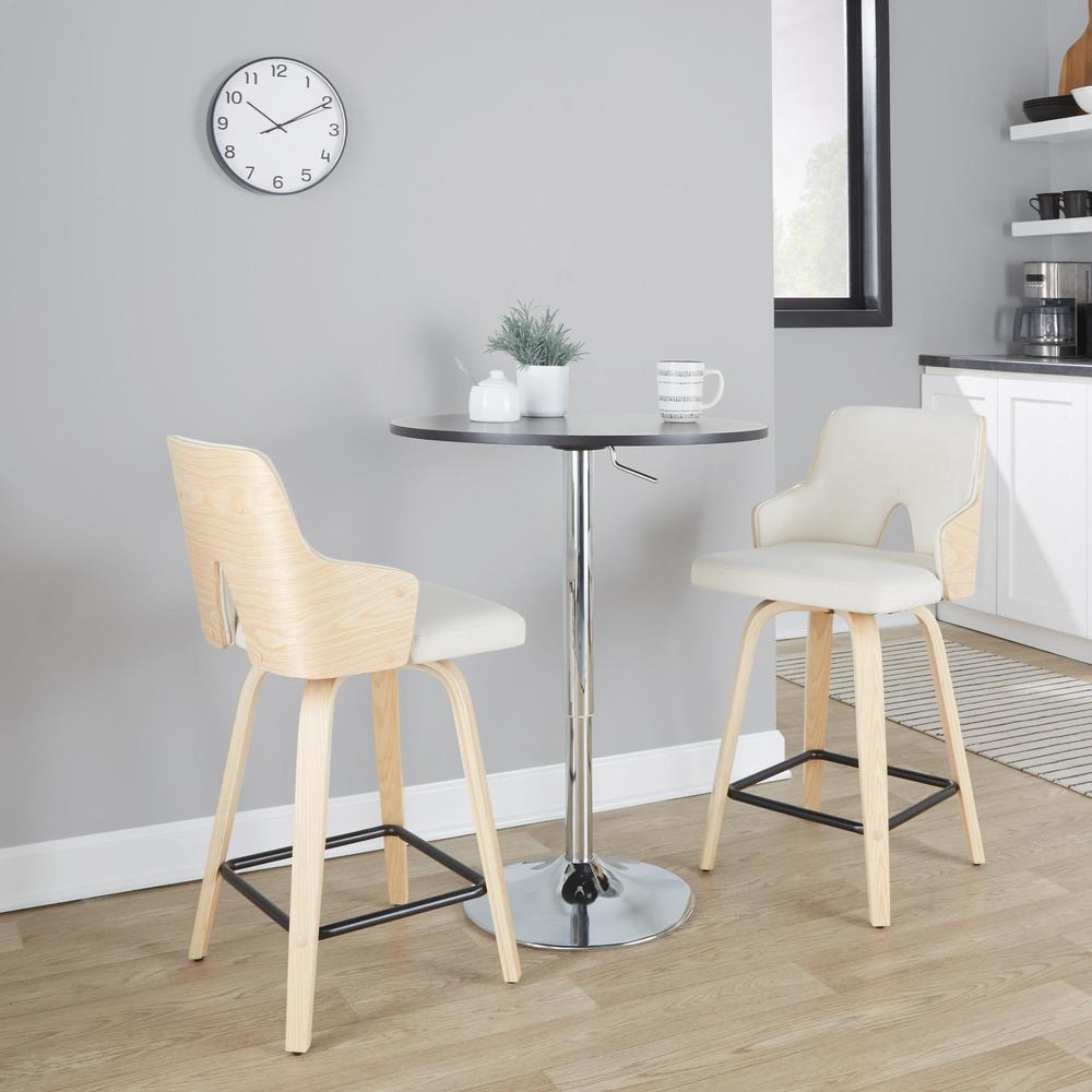 Beige Stella 24" Fixed-Height Counter Stool - Set of 2