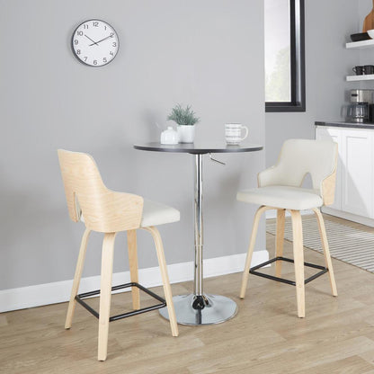 Beige Stella 24" Fixed-Height Counter Stool - Set of 2