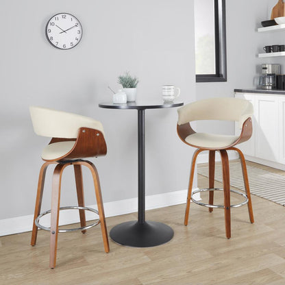 Beige Vintage Mod 26" Fixed-Height Counter Stool - Set of 2