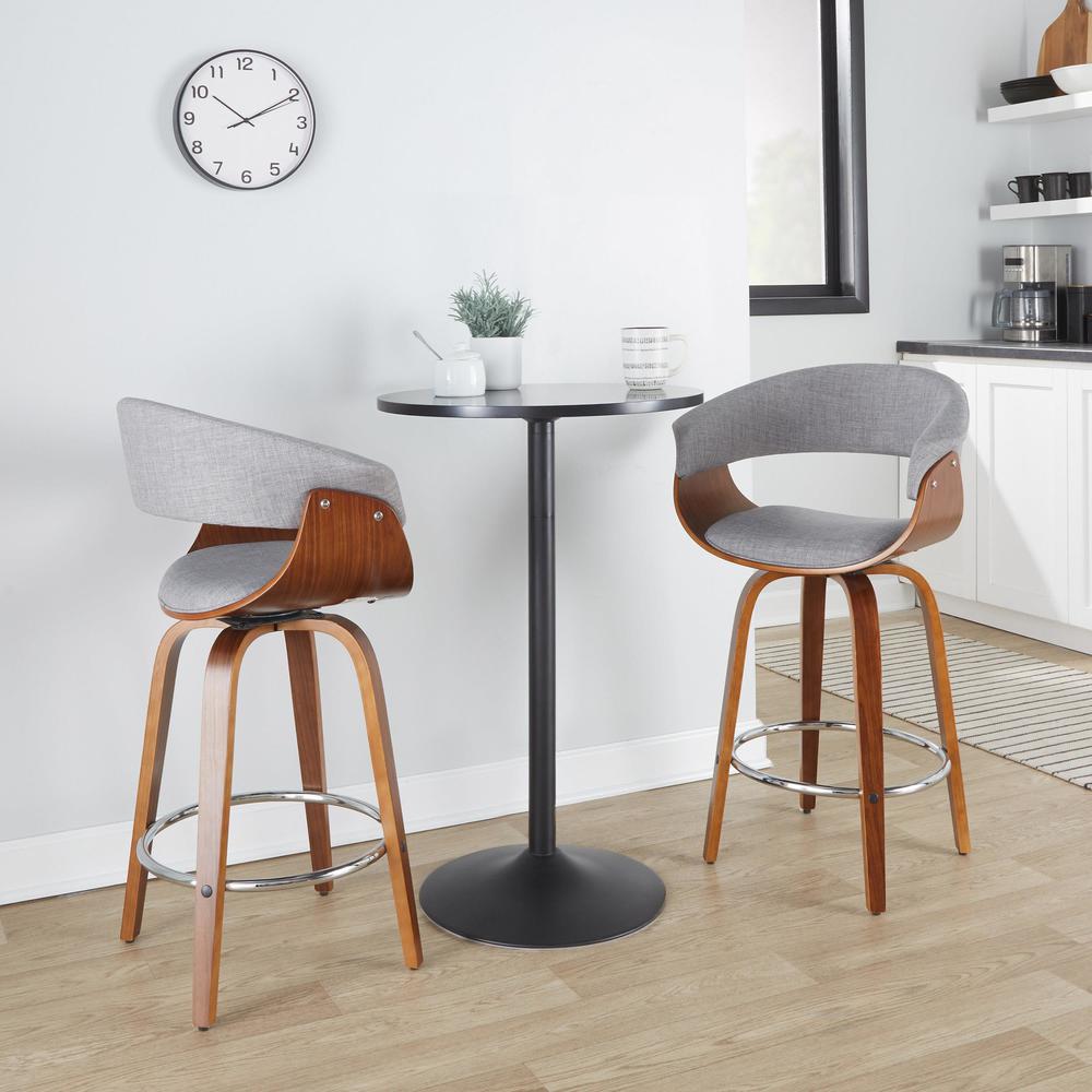 Grey Vintage Mod 26" Fixed-Height Counter Stool - Set of 2