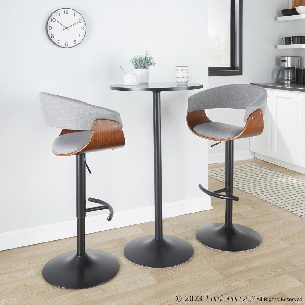 Grey Vintage Mod Adjustable Height Barstool - Set of 2