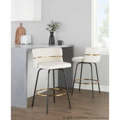 Beige Cinch Claire 26" Fixed-Height Counter Stool - Set of 2