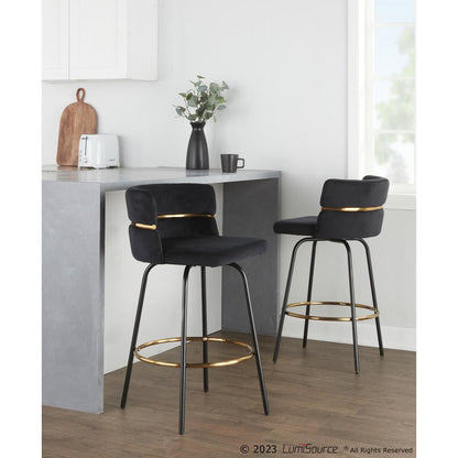 Black Cinch Claire 26" Fixed-Height Counter Stool - Set of 2