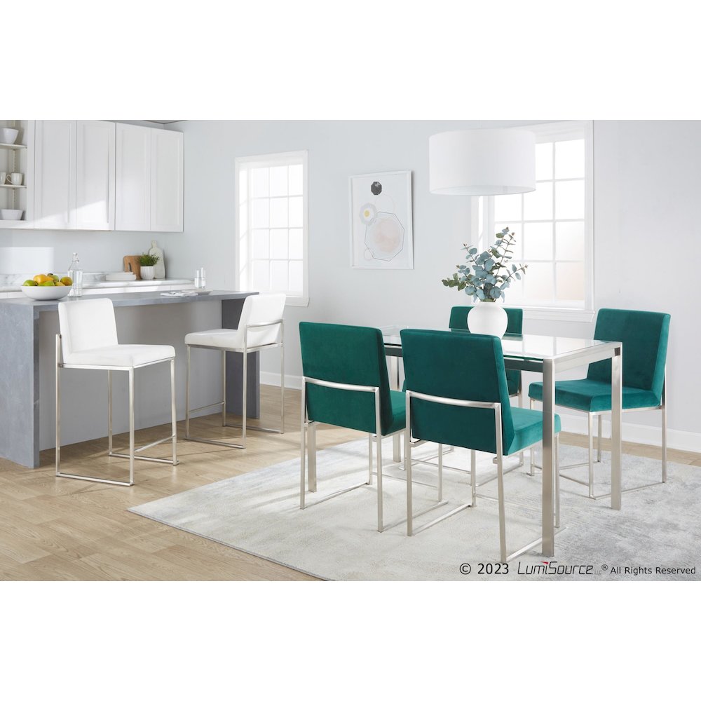 Fuji High Back 26" Fixed-Height Counter Stool - Set of 3