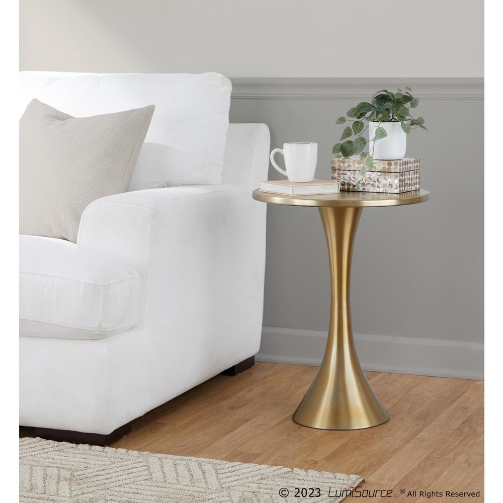 Gold Metal Lenuxe 24" Metal Accent Table