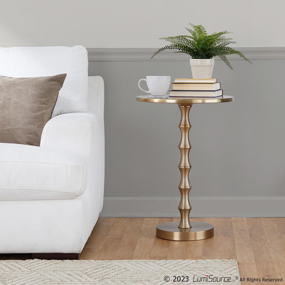 Gold Metal Bora 26.75" Metal Accent Table