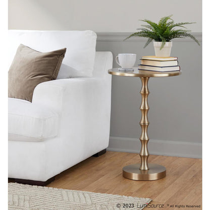 Gold Metal Bora 26.75" Metal Accent Table