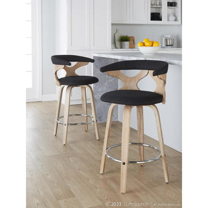 Silver Gardenia 26" Fixed-Height Counter Stool - Set of 2