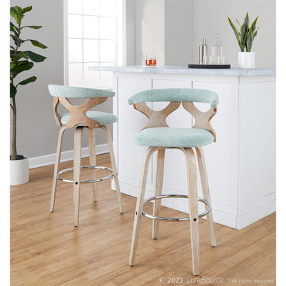 Green Gardenia 30" Fixed-Height Barstool - Set of 2