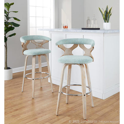 Green Gardenia 30" Fixed-Height Barstool - Set of 2