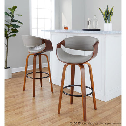 Brown Symphony 30" Fixed-Height Barstool - Set of 2