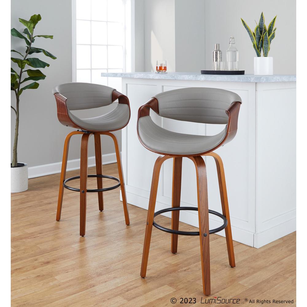 Brown Symphony 30" Fixed-Height Barstool - Set of 2
