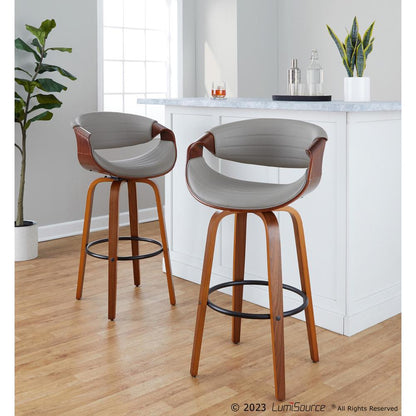 Brown Symphony 30" Fixed-Height Barstool - Set of 2