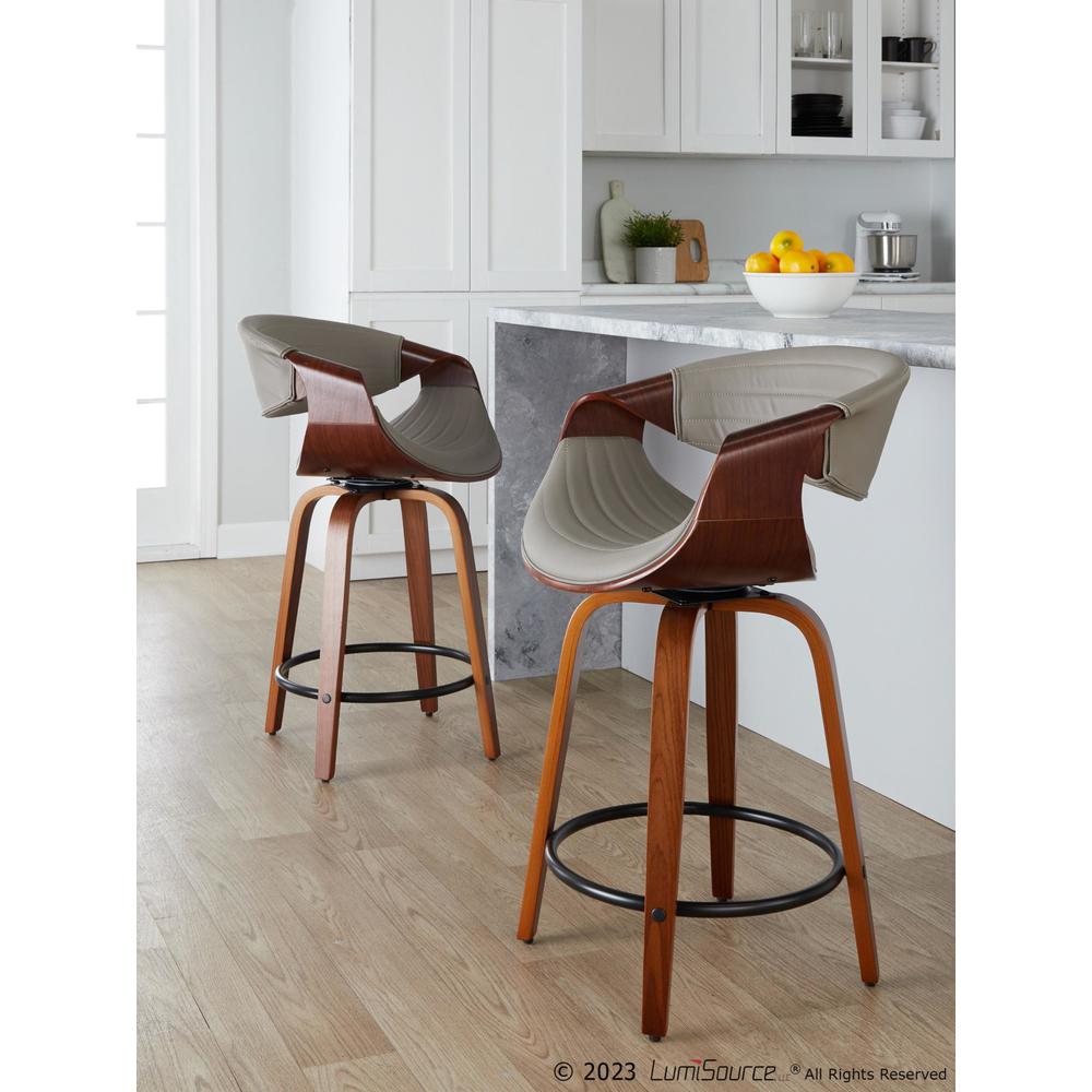 Brown Symphony 24" Fixed-Height Counter Stool - Set of 2