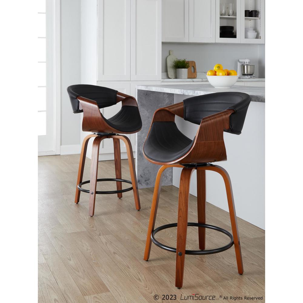 Brown Symphony 24" Fixed-Height Counter Stool - Set of 2
