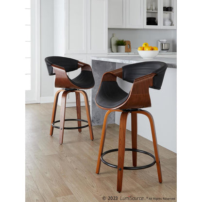 Brown Symphony 24" Fixed-Height Counter Stool - Set of 2
