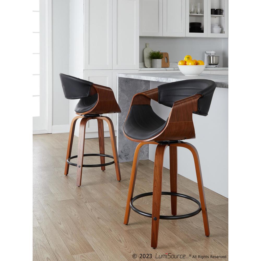 Brown Symphony 24" Fixed-Height Counter Stool - Set of 2