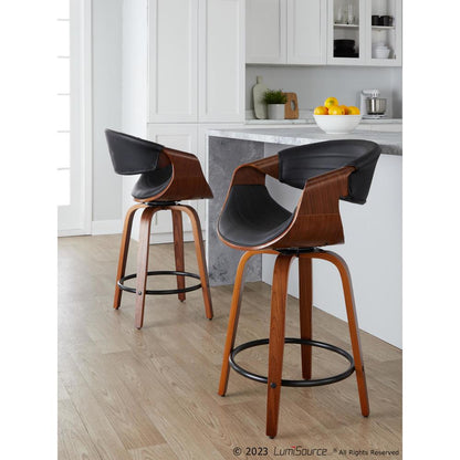 Brown Symphony 24" Fixed-Height Counter Stool - Set of 2