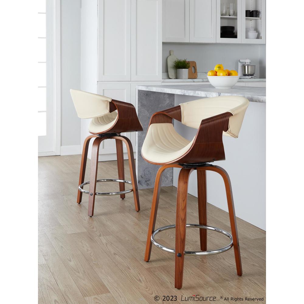 Brown Symphony 24" Fixed-Height Counter Stool - Set of 2