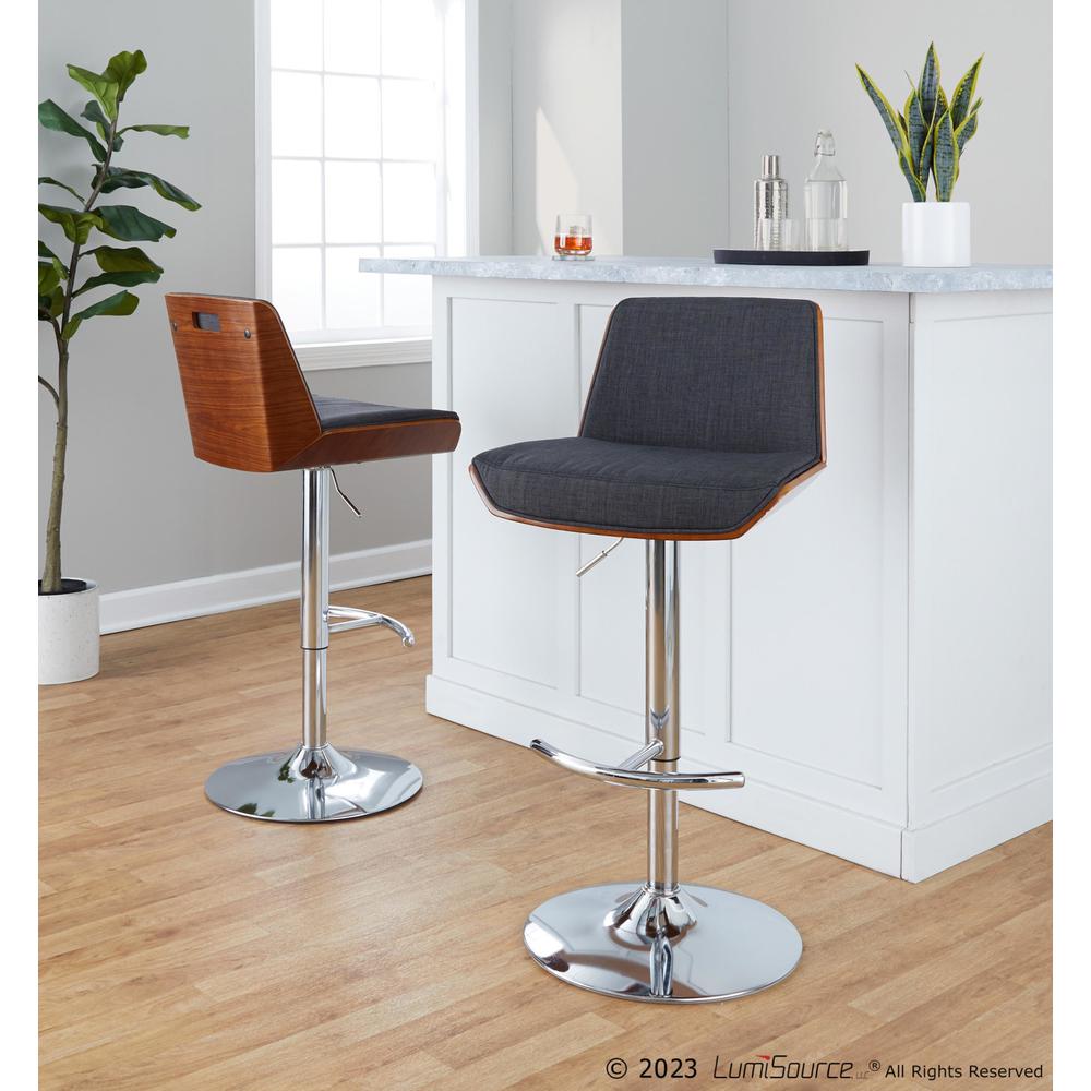 Grey Corazza Adjustable Barstool - Set of 2