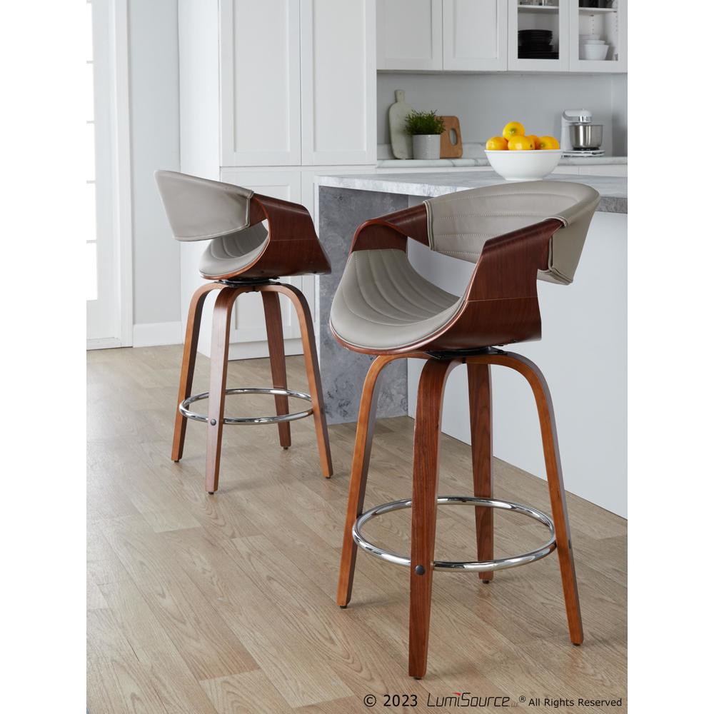 Brown Symphony 26" Fixed-Height Counter Stool - Set of 2