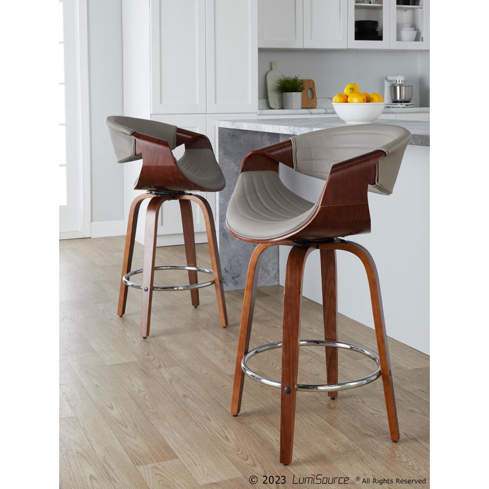 Brown Symphony 26" Fixed-Height Counter Stool - Set of 2