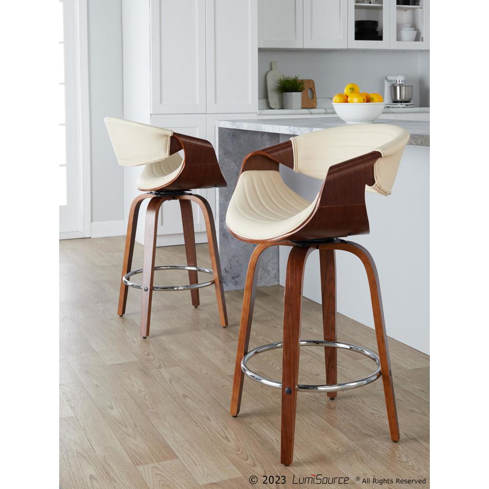 Brown Symphony 26" Fixed-Height Counter Stool - Set of 2