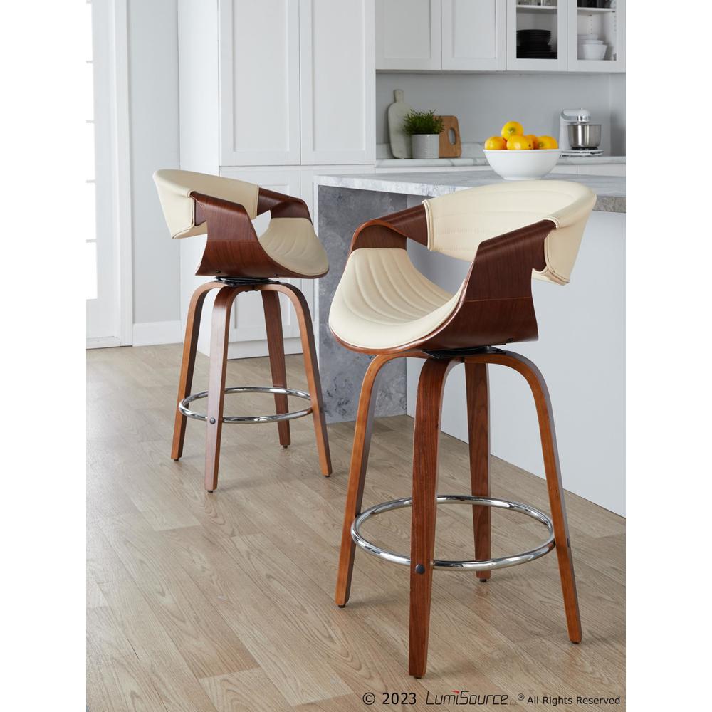 Brown Symphony 26" Fixed-Height Counter Stool - Set of 2