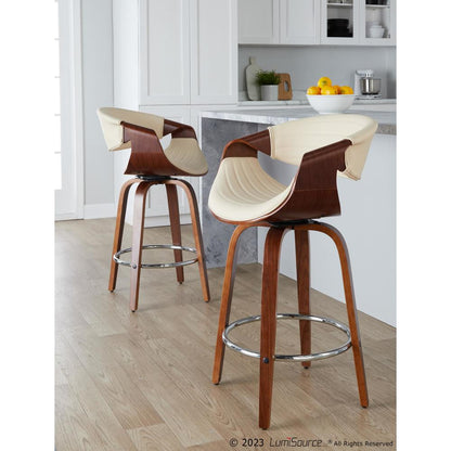 Brown Symphony 26" Fixed-Height Counter Stool - Set of 2