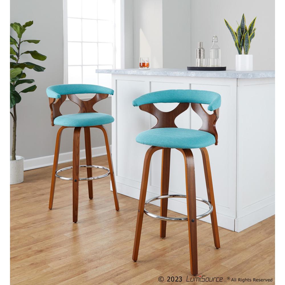 Silver Gardenia 30" Fixed-Height Barstool - Set of 2