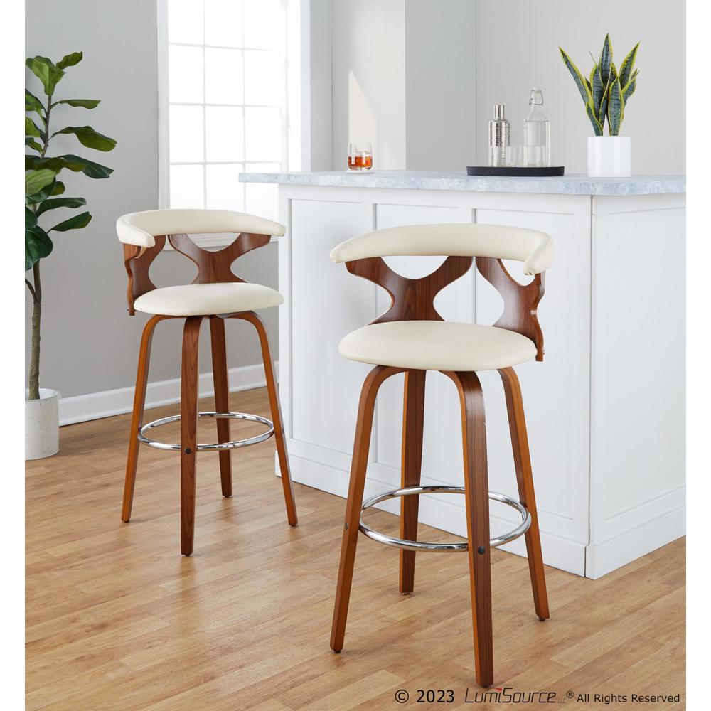 Brown Gardenia 30" Fixed-Height Barstool - Set of 2