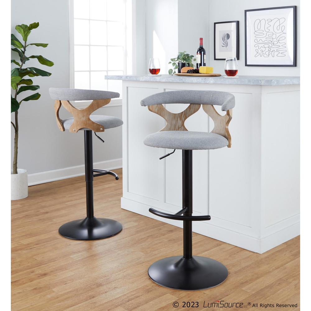 White Gardenia Adjustable Barstool - Set of 2