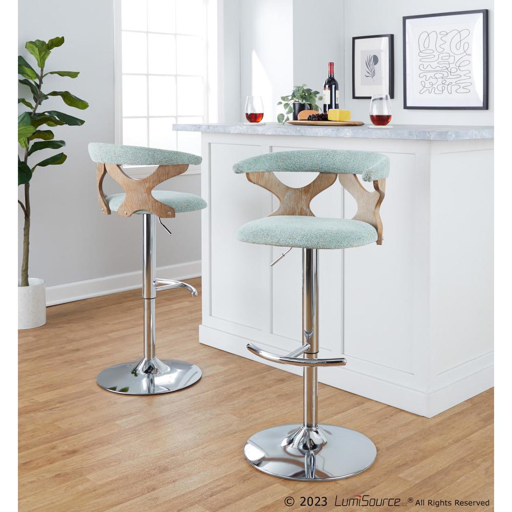 Silver Gardenia Adjustable Barstool - Set of 2