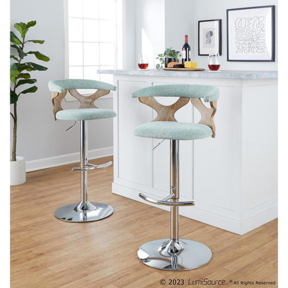 Silver Gardenia Adjustable Barstool - Set of 2