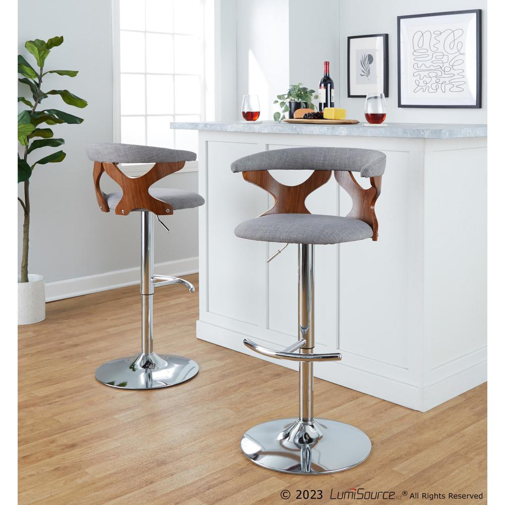 Grey Gardenia Adjustable Barstool - Set of 2