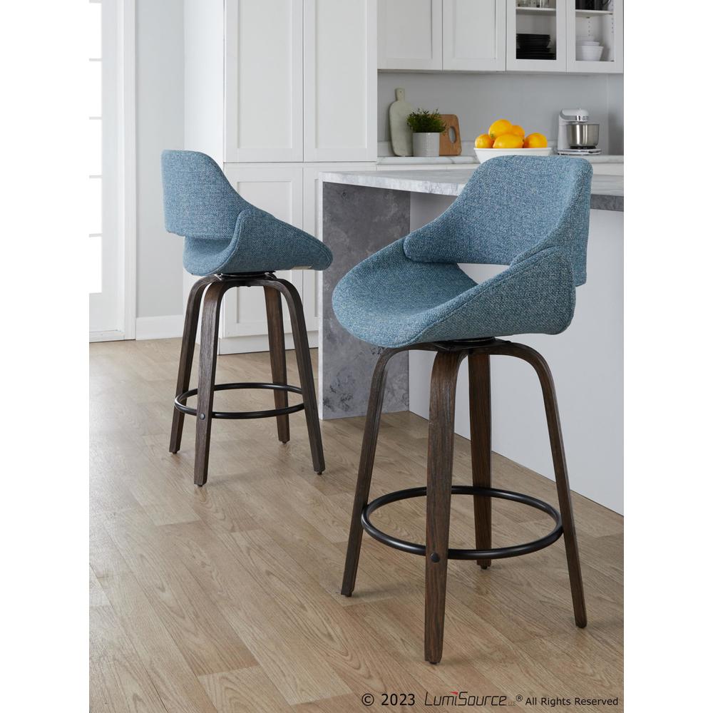 Brown Fabrico 26" Fixed-Height Counter Stool - Set of 2