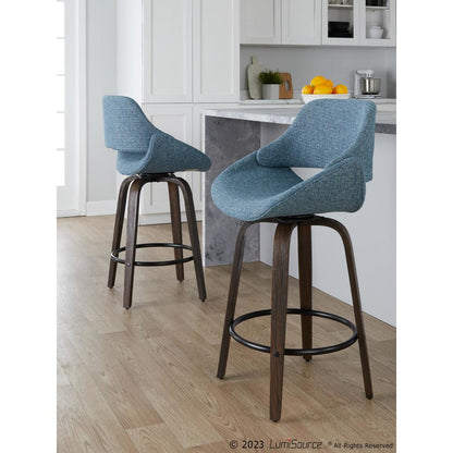 Brown Fabrico 26" Fixed-Height Counter Stool - Set of 2