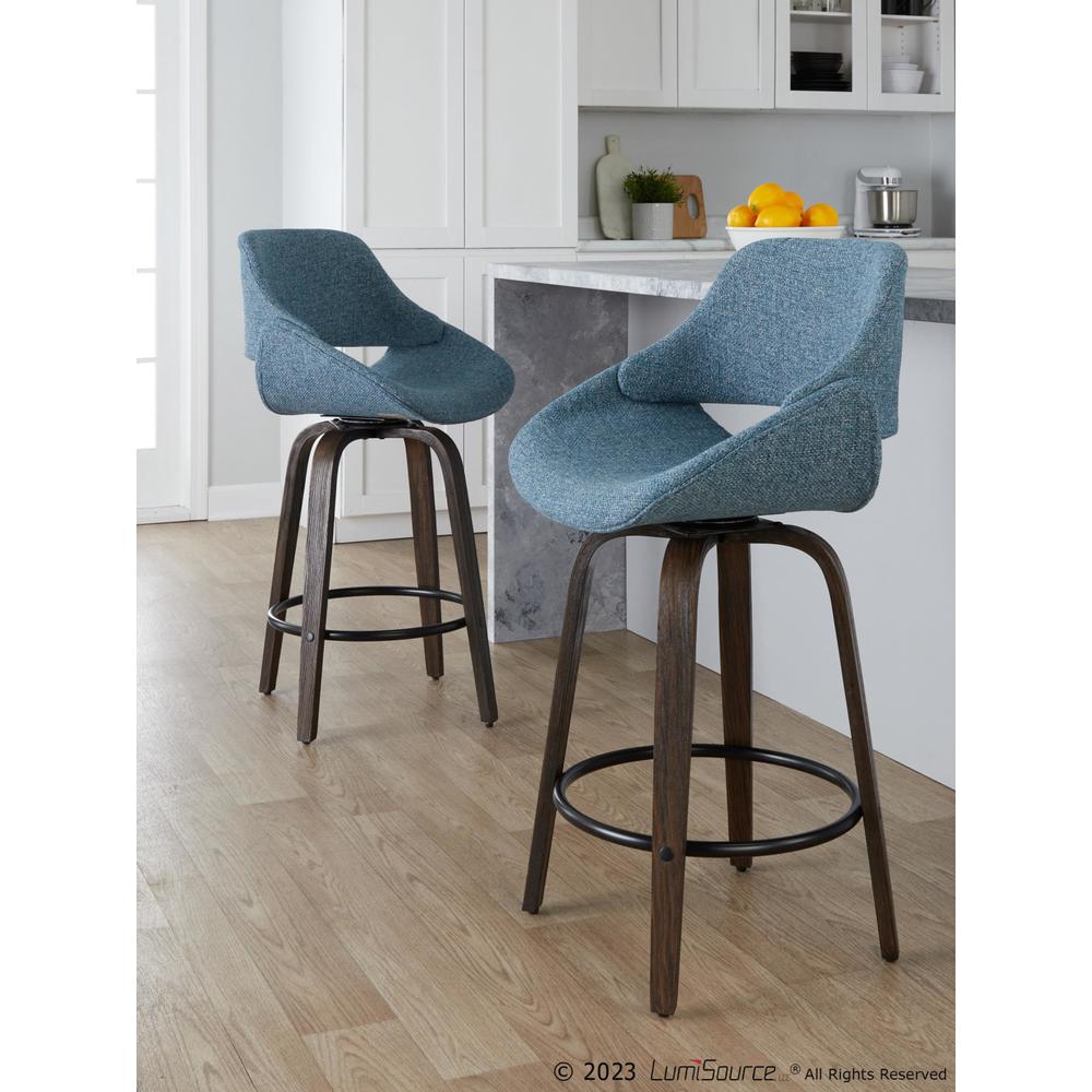 Brown Fabrico 26" Fixed-Height Counter Stool - Set of 2