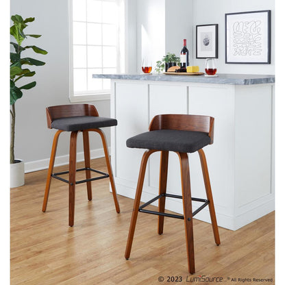 Grey Maya 30" Fixed-Height Barstool - Set of 2