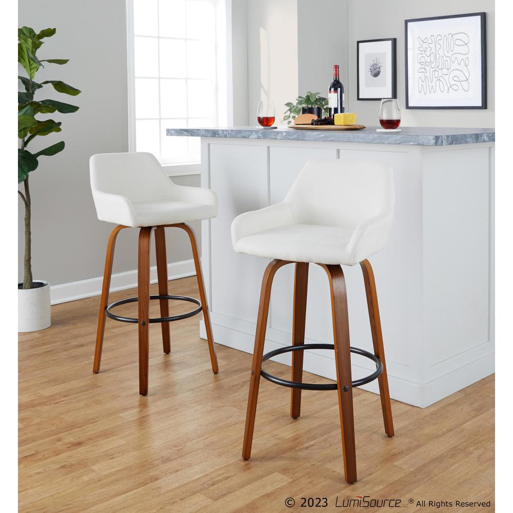 Beige Daniella 30" Fixed-Height Barstool - Set of 2