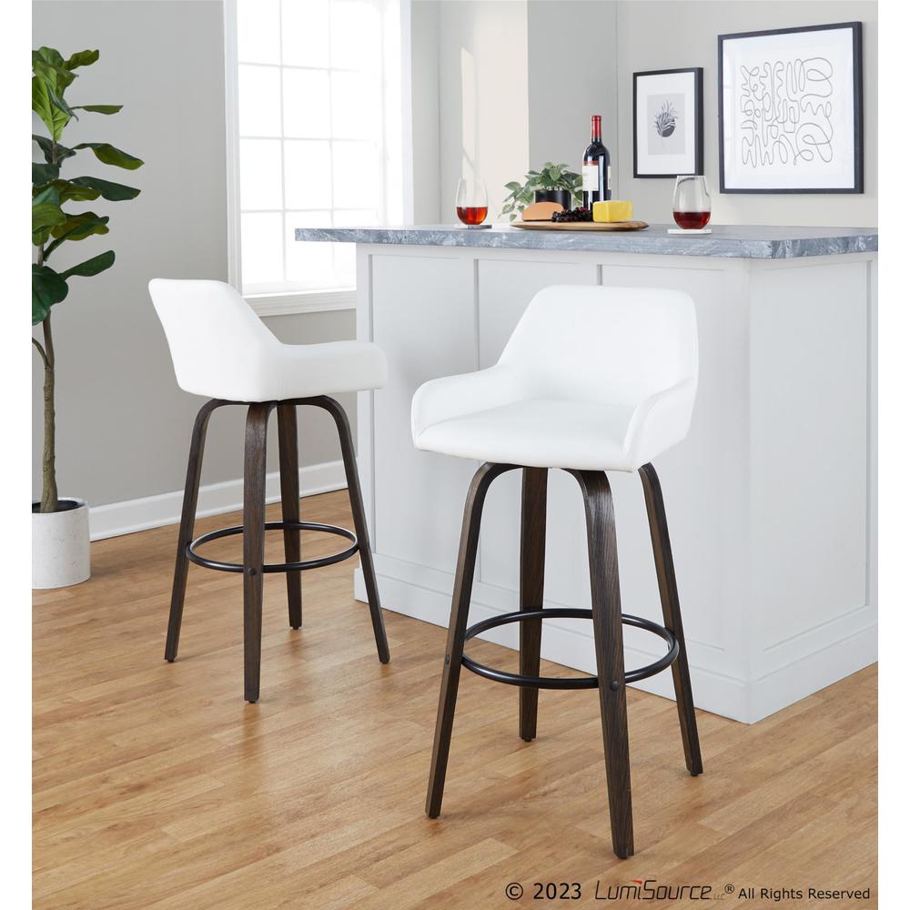 Brown Daniella 30" Fixed-Height Barstool - Set of 2