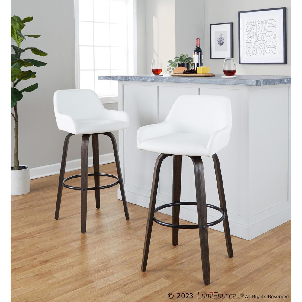 Brown Daniella 30" Fixed-Height Barstool - Set of 2