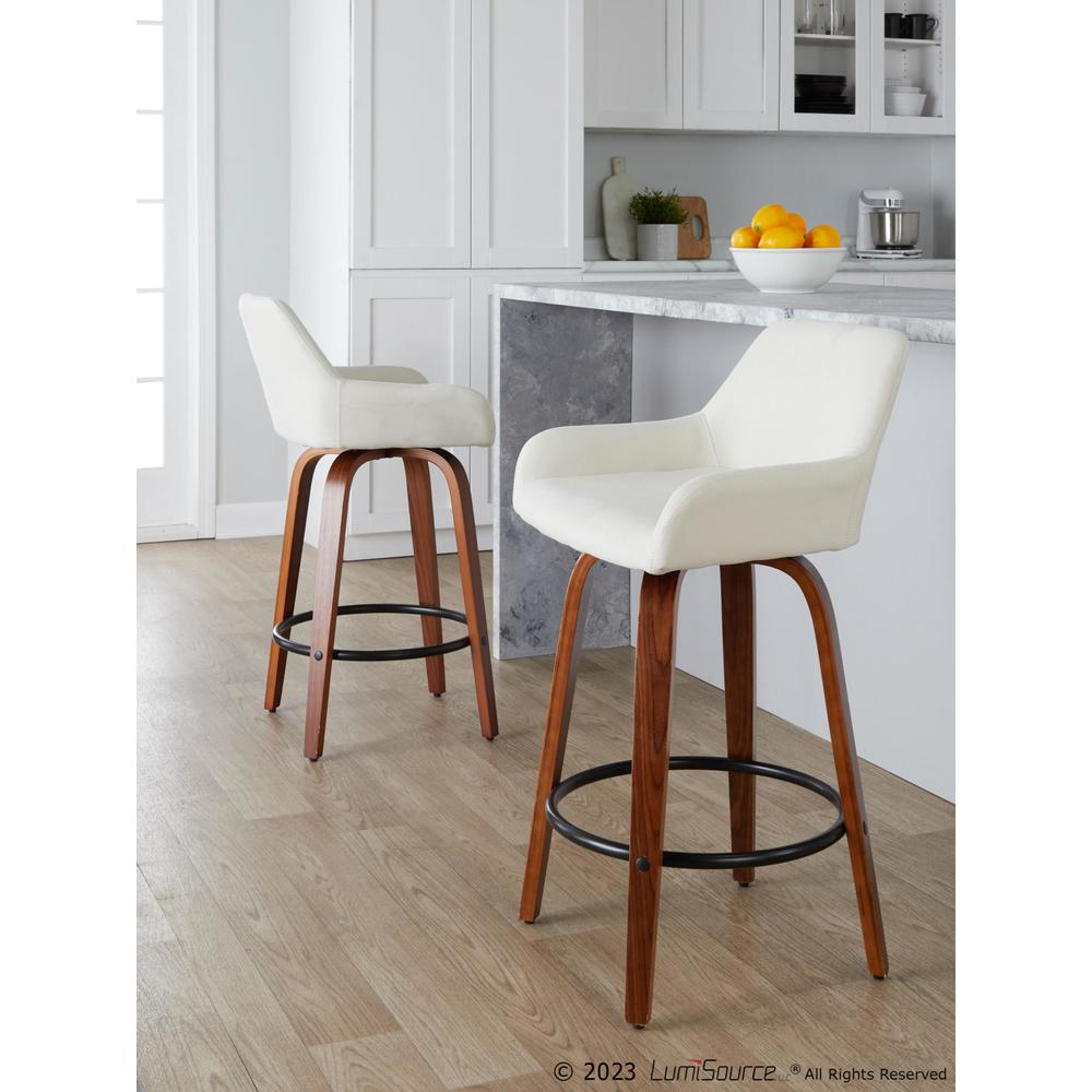 Beige Daniella 26" Fixed-Height Counter Stool - Set of 2