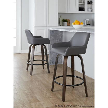 Brown Daniella 26" Fixed-Height Counter Stool - Set of 2