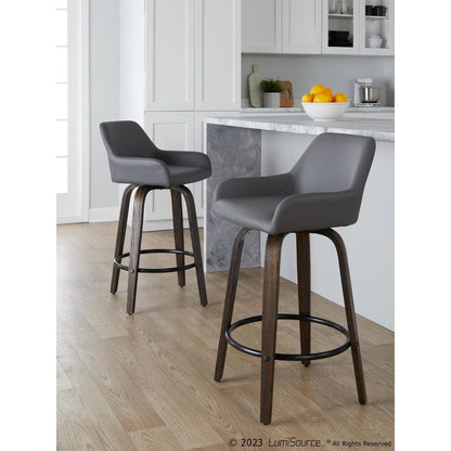 Brown Daniella 26" Fixed-Height Counter Stool - Set of 2