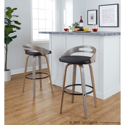 Grey Cassis 30" Fixed-Height Barstool - Set of 2